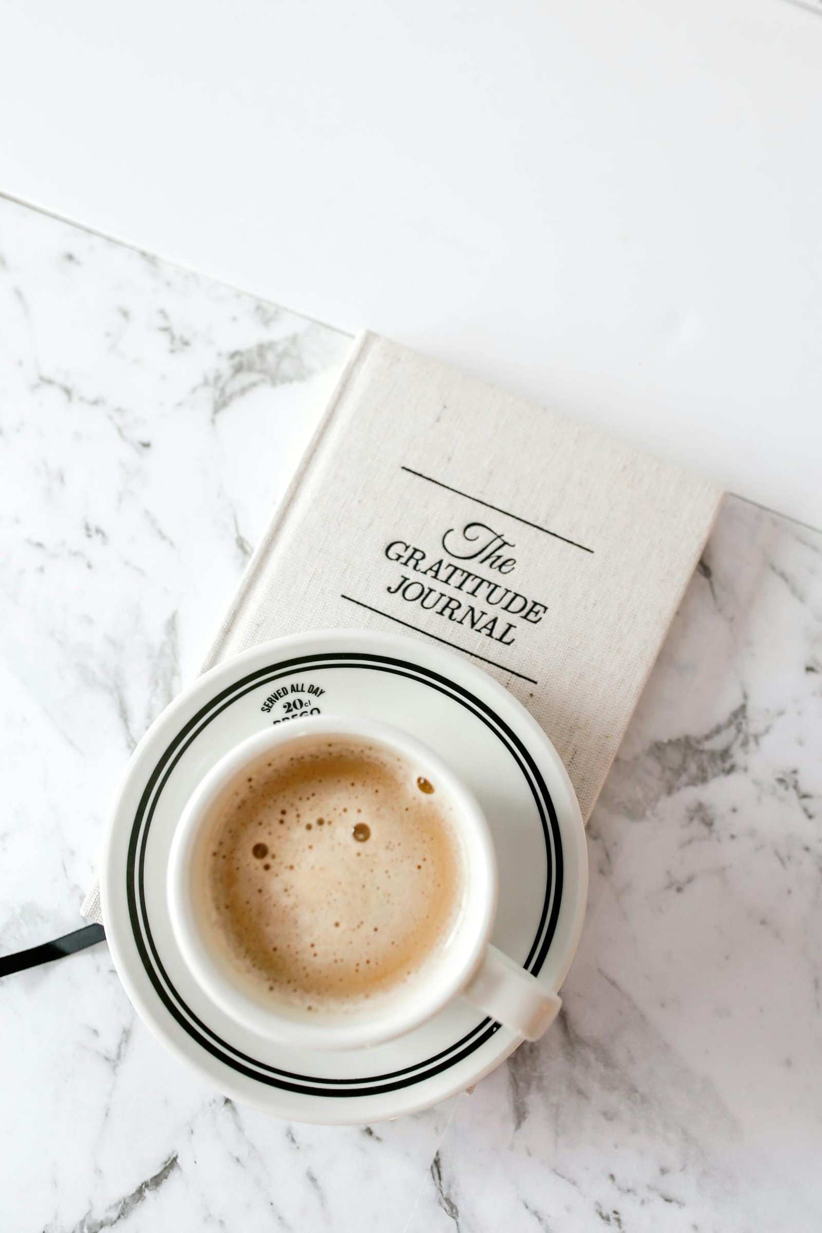 Cozy Coffee and Gratitude Journal on Marble